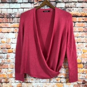 Nic & Zoe wrap sweater pink size S